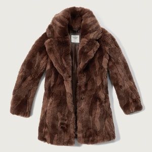 Abercrombie & Fitch Brown Faux Fur Jacket M